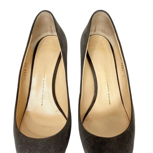 Giuseppe Zanotti High Heel Pump Gray Suede Pointed Toe Womens 40 IT / 10 US - Picture 7 of 14